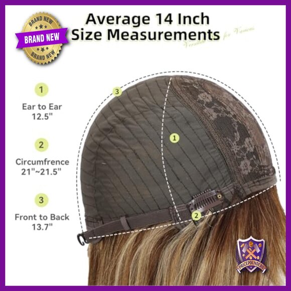 14 Inch Straight Layered Human Hair Wig with Bangs Lightweight main image 4